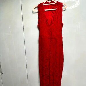 Sexy Red Lace Jumpsuit